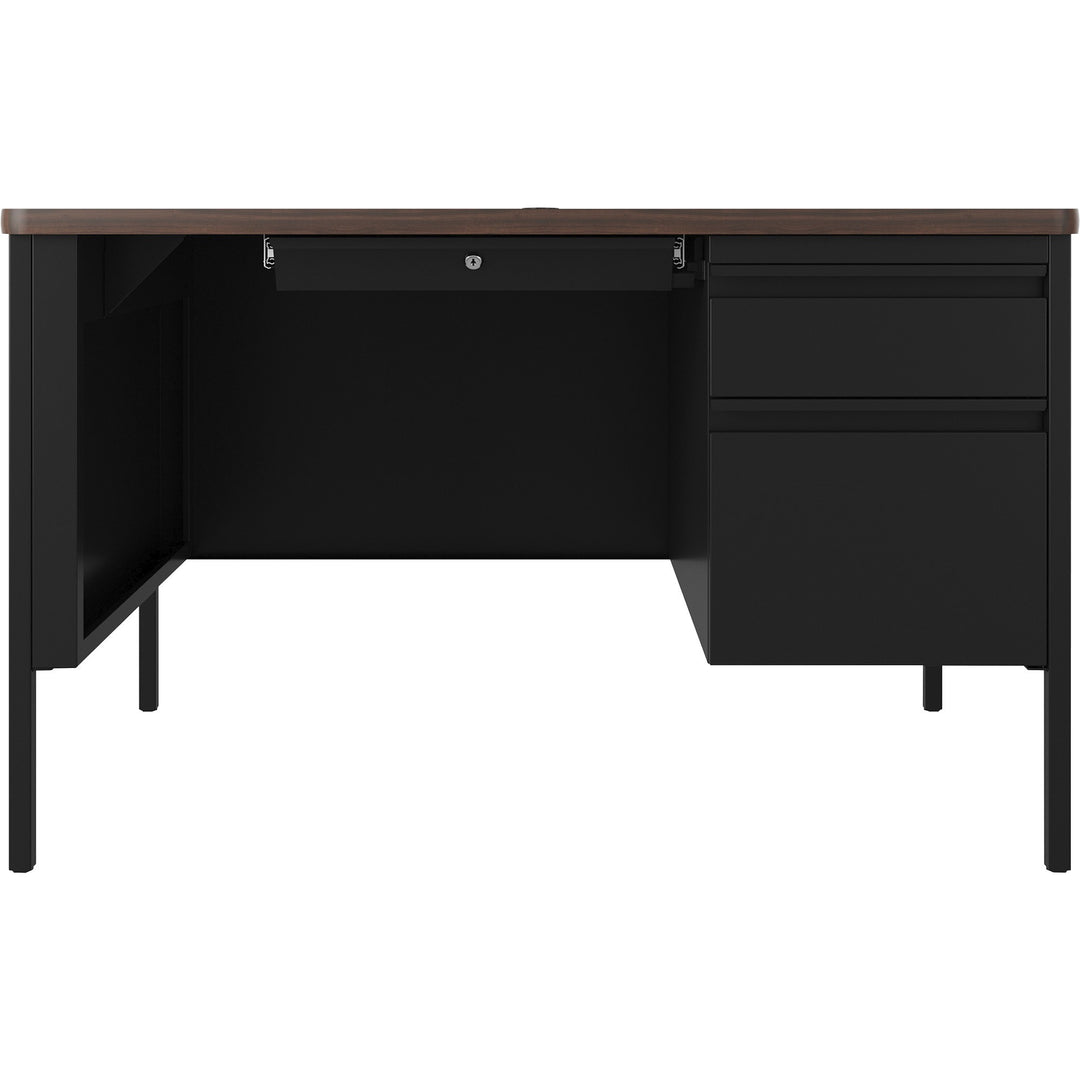 Image of Lorell Desk, Right-Pedestal, 48"x30"x29-1/2", Walnut/Black