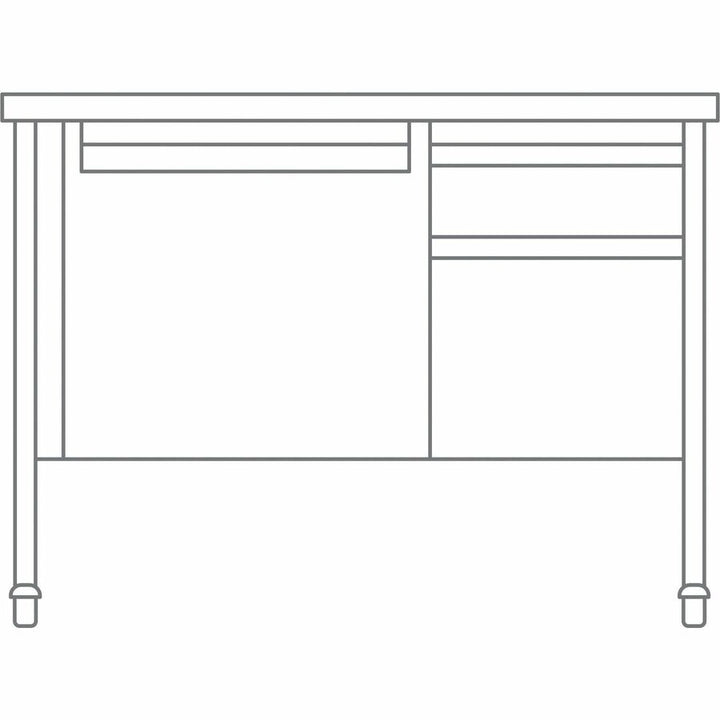 Image of Lorell 66944 Fortress Series 48" Mobile Right-Pedestal Teachers Desk