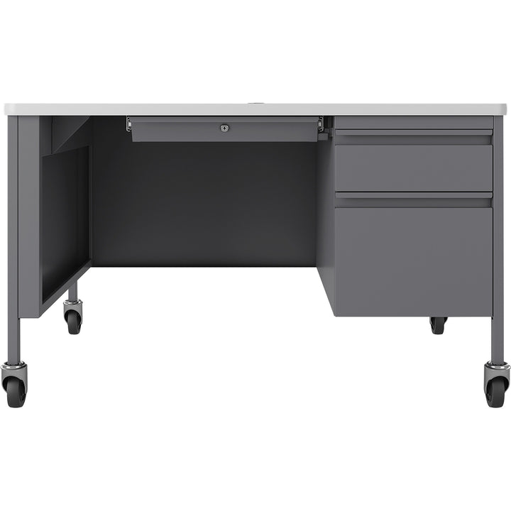 Image of Lorell 66944 Fortress Series 48" Mobile Right-Pedestal Teachers Desk