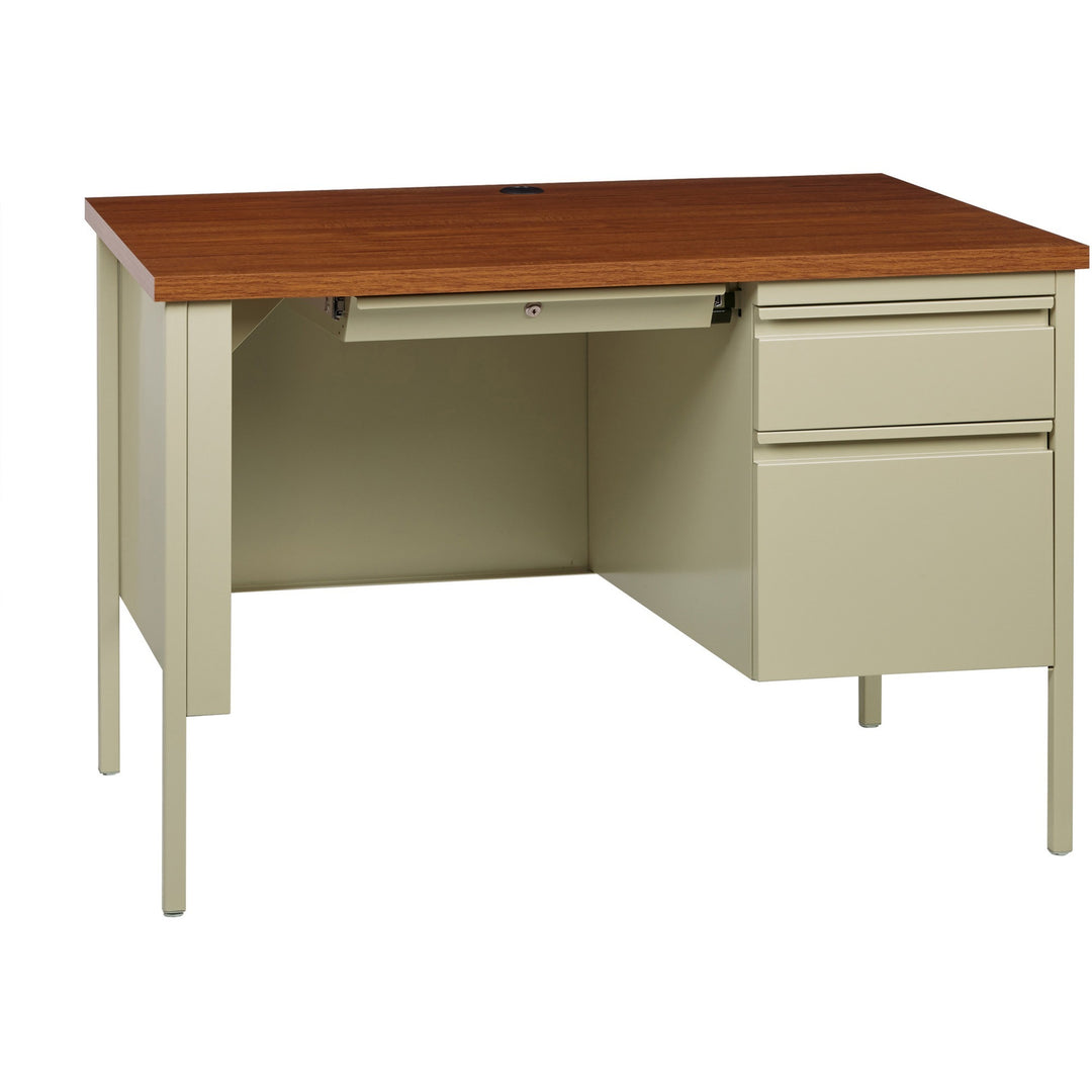 Image of Lorell 66947 Fortress Series 45-1/2" Right Single-Pedestal Desk