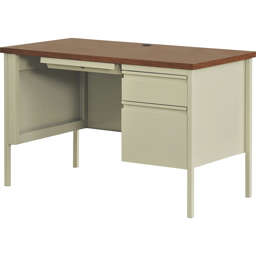 Image of Lorell 66947 Fortress Series 45-1/2" Right Single-Pedestal Desk
