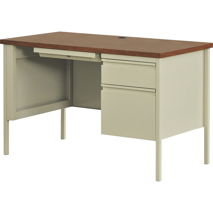 Image of Lorell 66947 Fortress Series 45-1/2" Right Single-Pedestal Desk