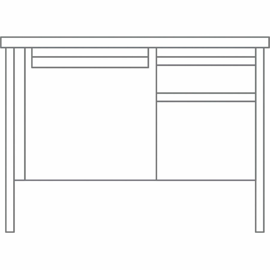 Image of Lorell 66947 Fortress Series 45-1/2" Right Single-Pedestal Desk
