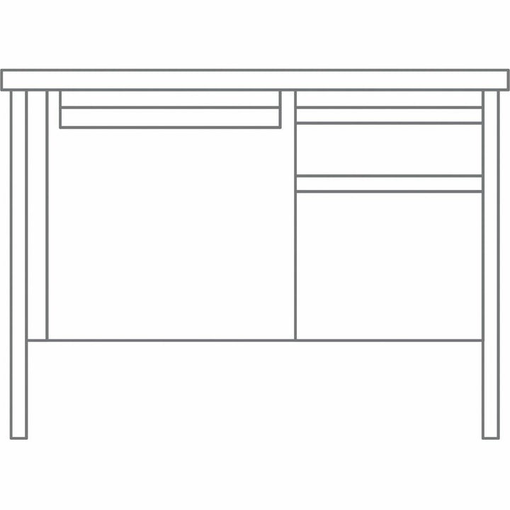 Image of Lorell 66947 Fortress Series 45-1/2" Right Single-Pedestal Desk