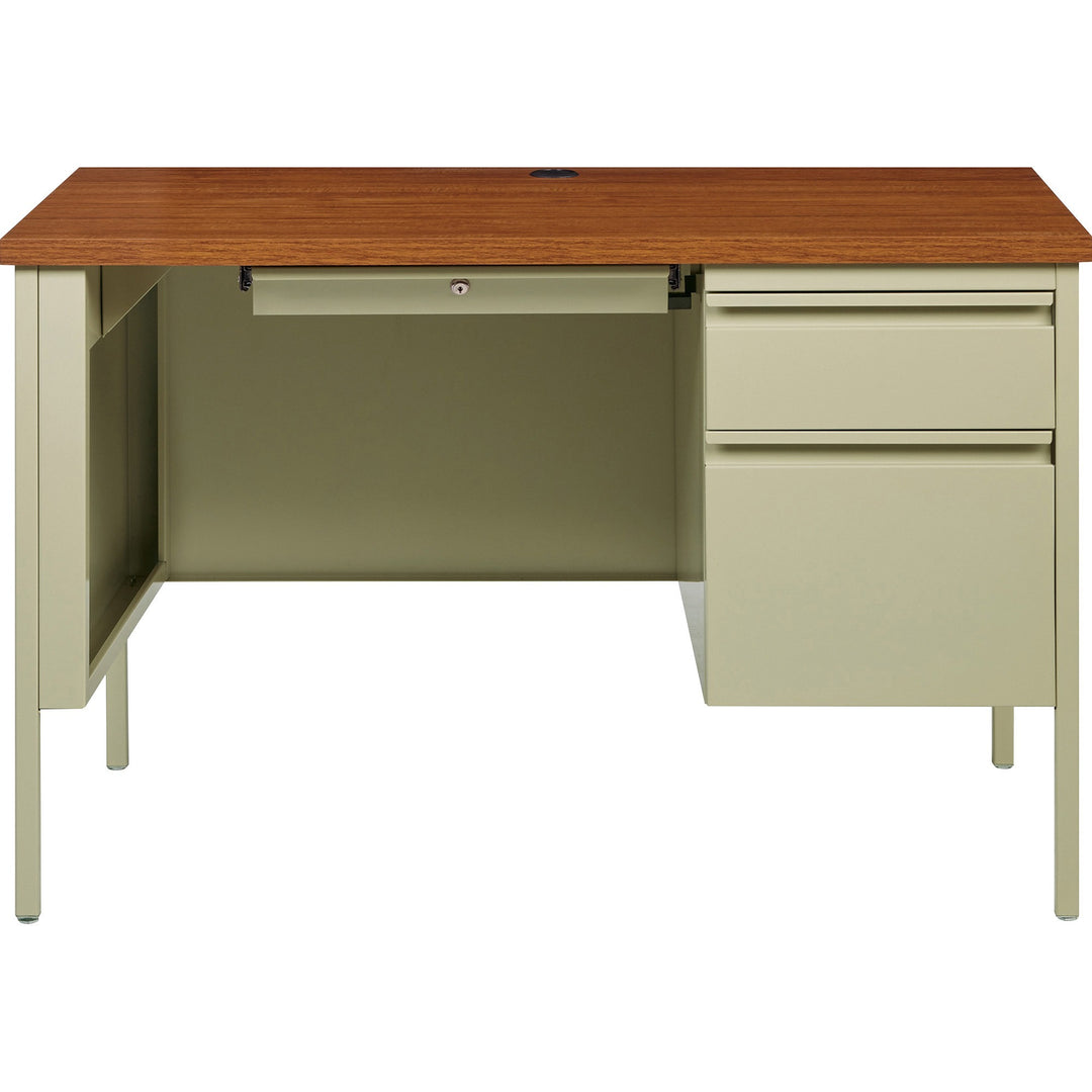 Image of Lorell 66947 Fortress Series 45-1/2" Right Single-Pedestal Desk
