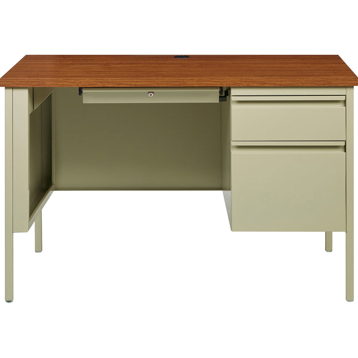 Image of Lorell 66947 Fortress Series 45-1/2" Right Single-Pedestal Desk
