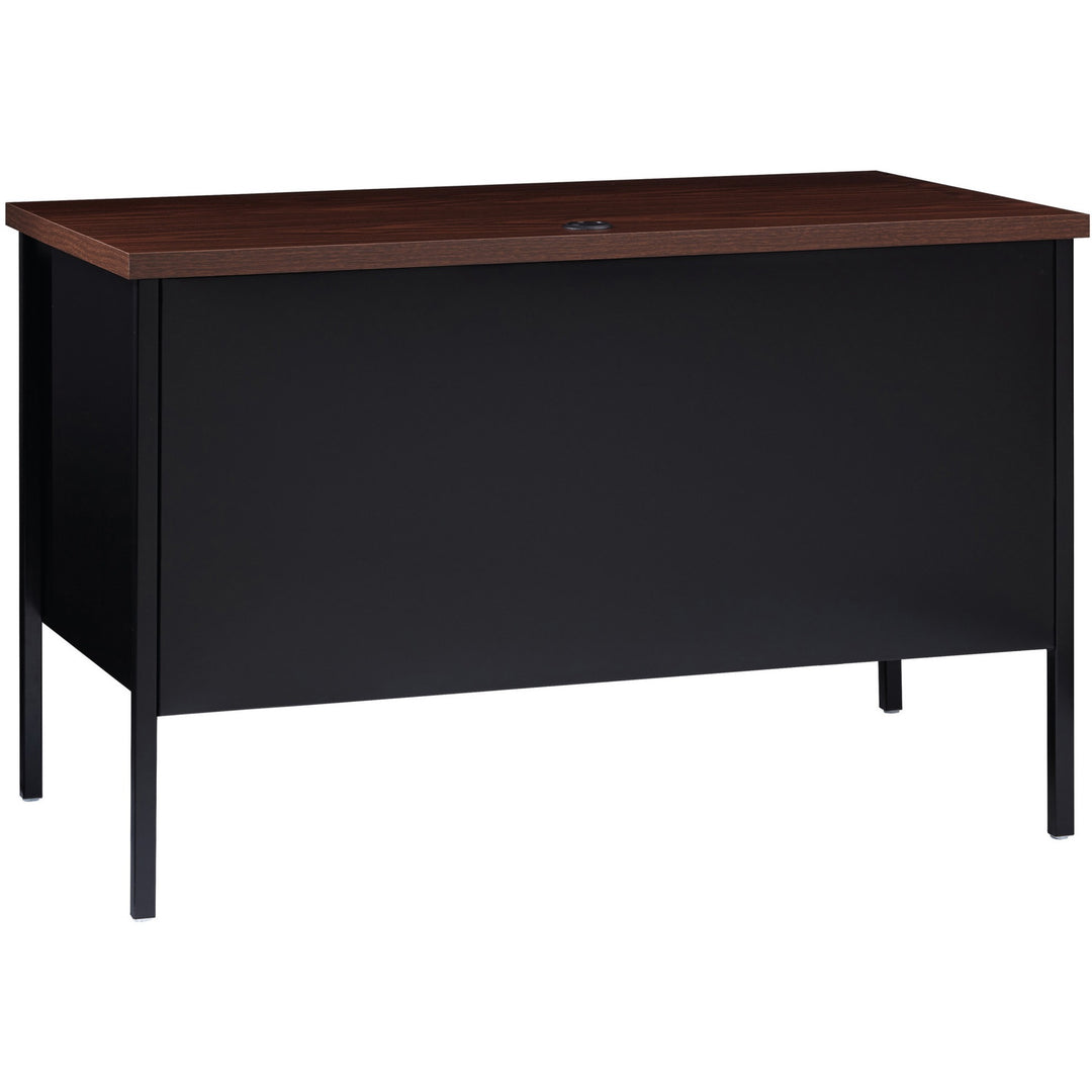 Image of Lorell Desk, Right-Pedestal, Steel, 45-1/2"x24"x29-1/2", Walnut/BK