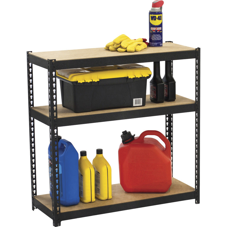 Image of Lorell Shelving, Riveted, Steel, 30"x12"x30", Black