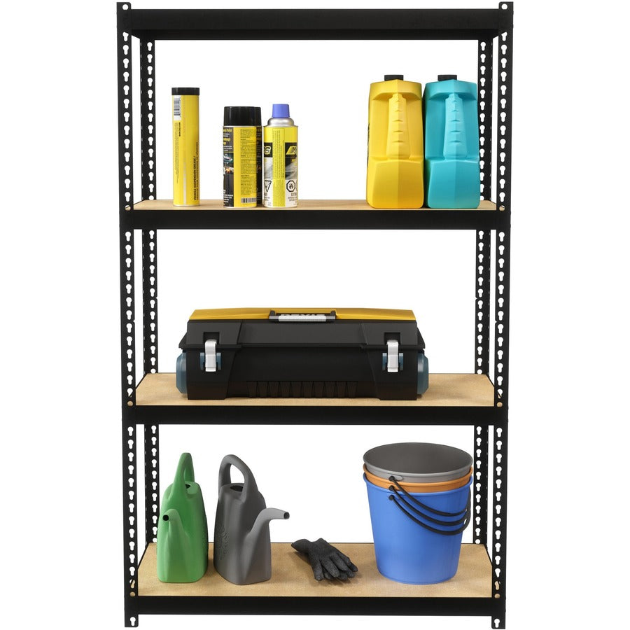 Image of Lorell Shelving, Riveted, Steel, 30"x12"x48", Black