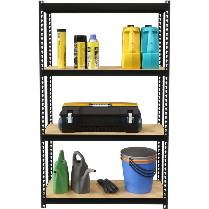 Image of Lorell Shelving, Riveted, Steel, 30"x12"x48", Black