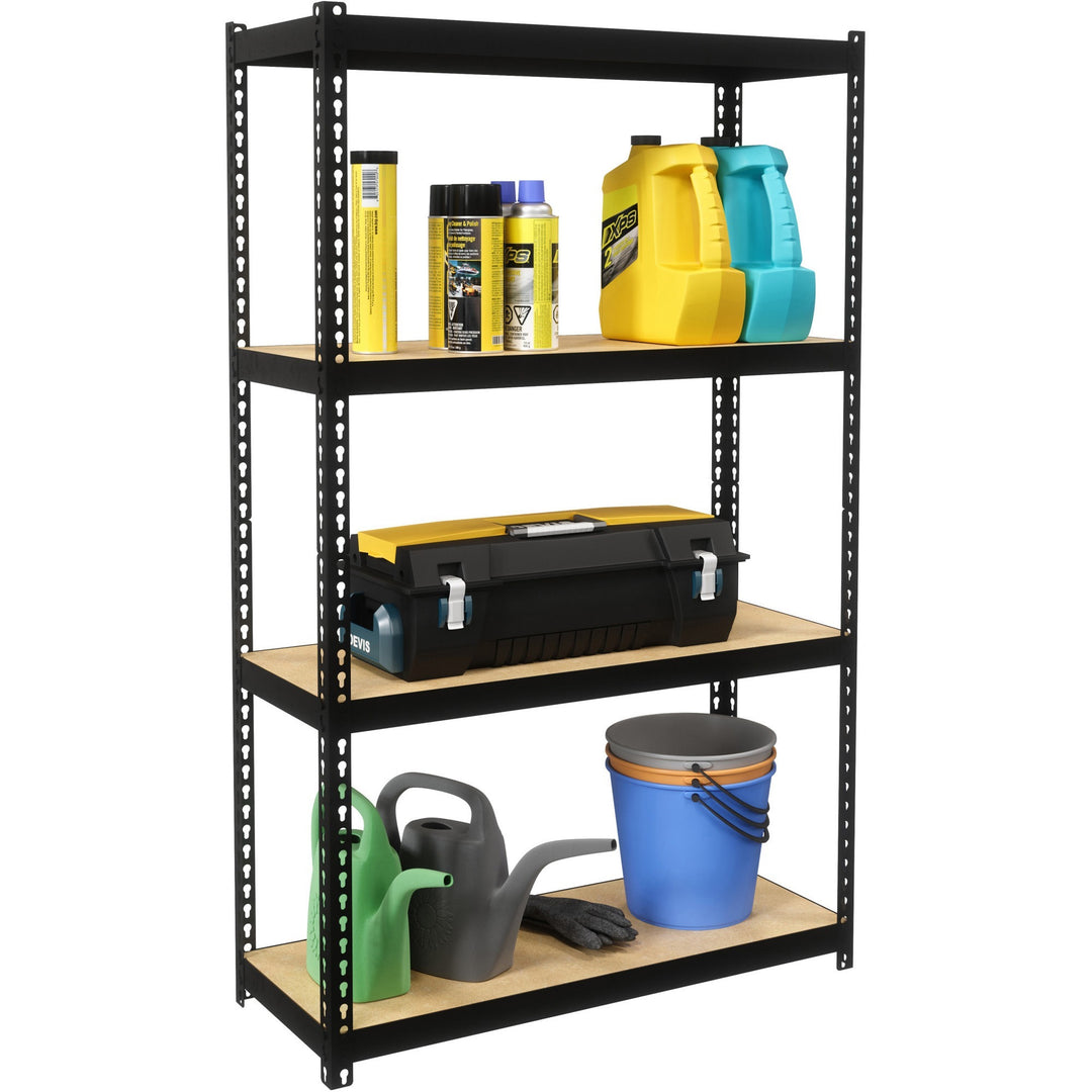 Image of Lorell Shelving, Riveted, Steel, 30"x12"x48", Black