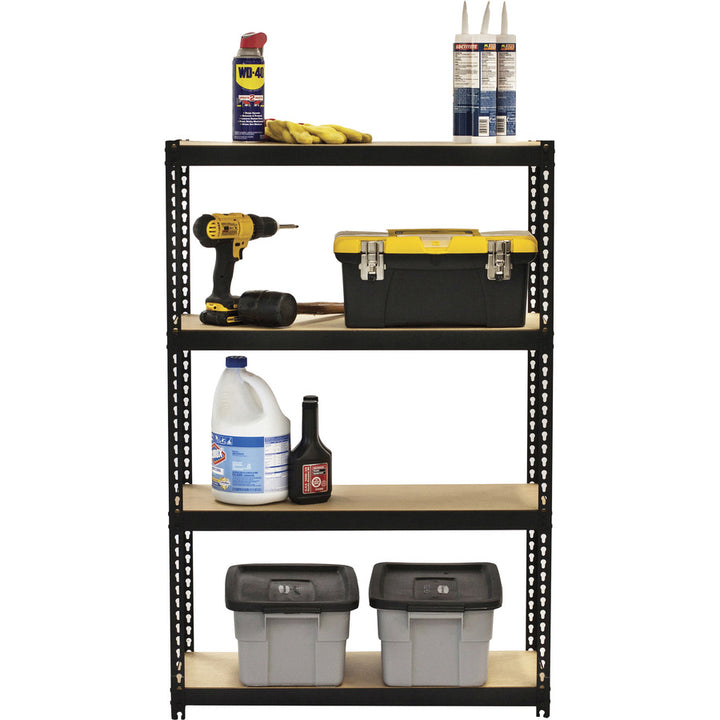 Image of Lorell Shelving, Riveted, Steel, 30"x12"x48", Black