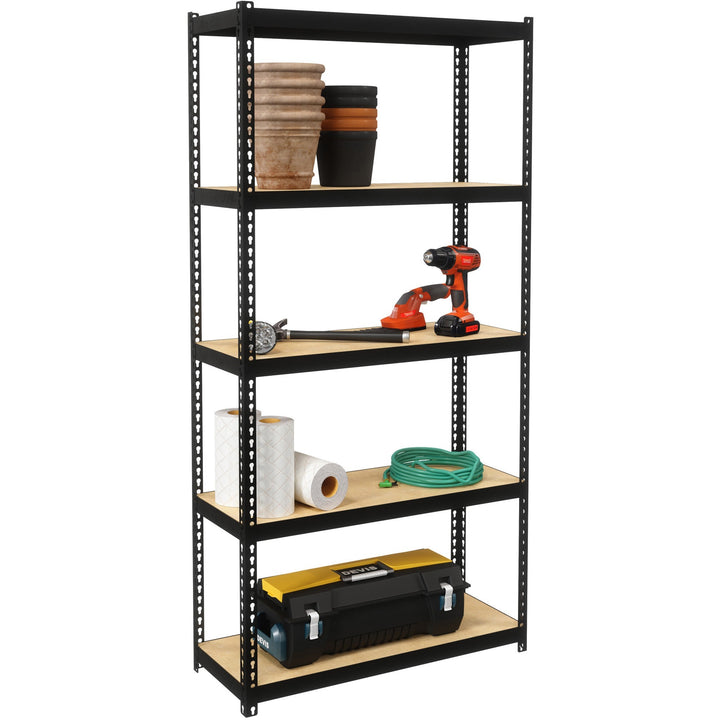 Image of Lorell Shelving, Riveted, Steel, 30"x12"x60", Black