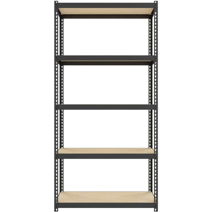 Image of Lorell Shelving, Riveted, Steel, 30"x12"x60", Black