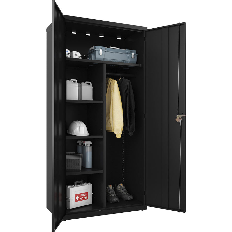 Image of Lorell Wardrobe, Double Door, Lockable, 36"Wx18"Lx72"H, Black