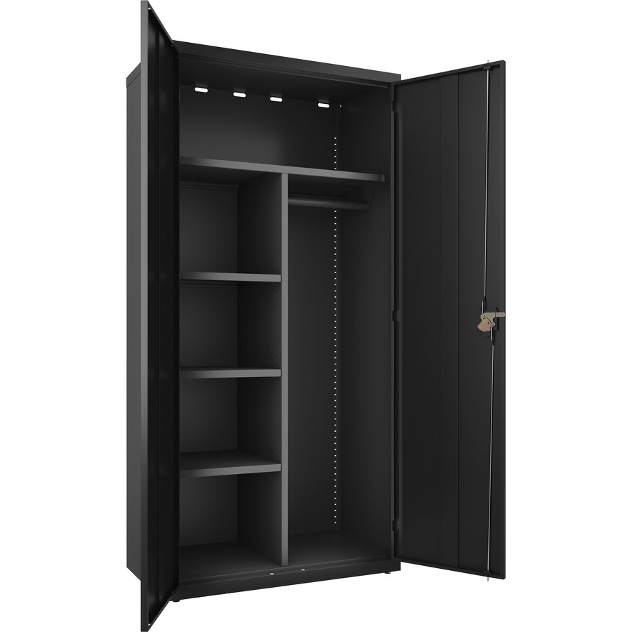 Image of Lorell Wardrobe, Double Door, Lockable, 36"Wx18"Lx72"H, Black