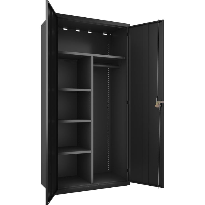 Image of Lorell Wardrobe, Double Door, Lockable, 36"Wx18"Lx72"H, Black