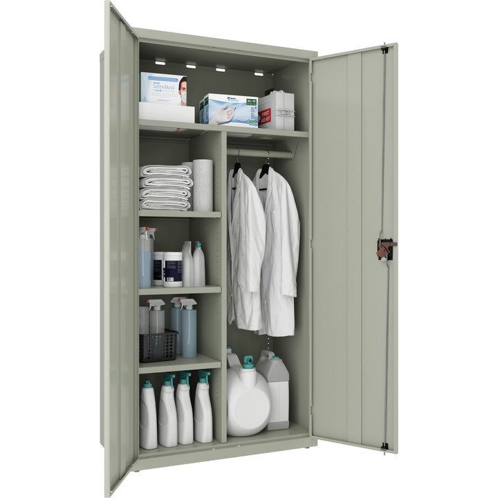 Image of Lorell Wardrobe, Double Door, Lockable, 36"Wx18"Lx72"H, Light Gray