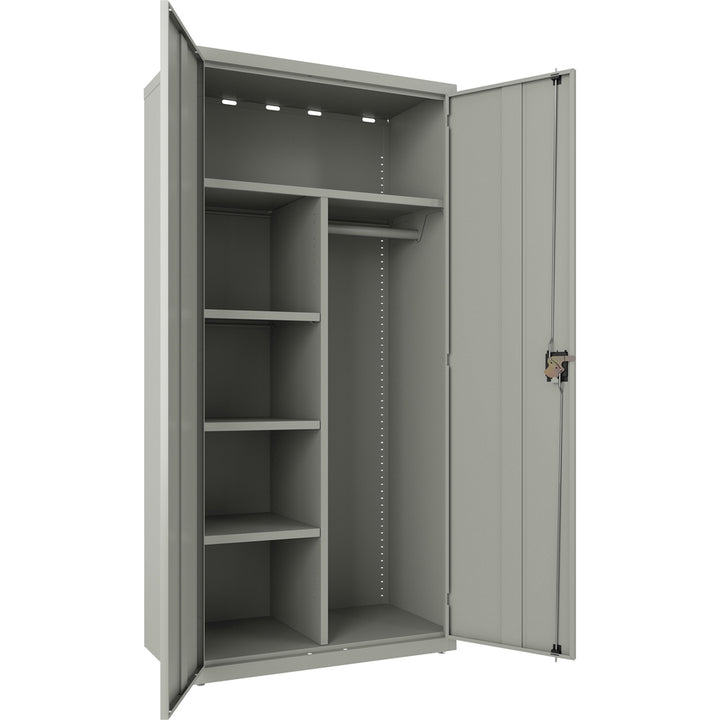Image of Lorell Wardrobe, Double Door, Lockable, 36"Wx18"Lx72"H, Light Gray