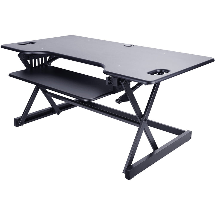 Image of Lorell Desk Riser, Adjustable, 45 lb Cap, 46"x24"x20", Black
