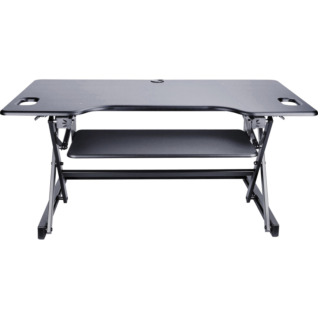 Image of Lorell Desk Riser, Adjustable, 45 lb Cap, 46"x24"x20", Black