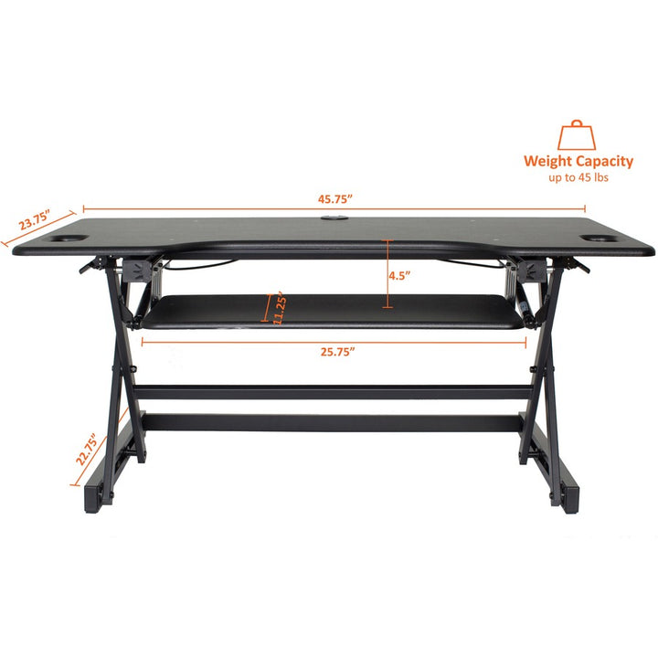 Image of Lorell Desk Riser, Adjustable, 45 lb Cap, 46"x24"x20", Black