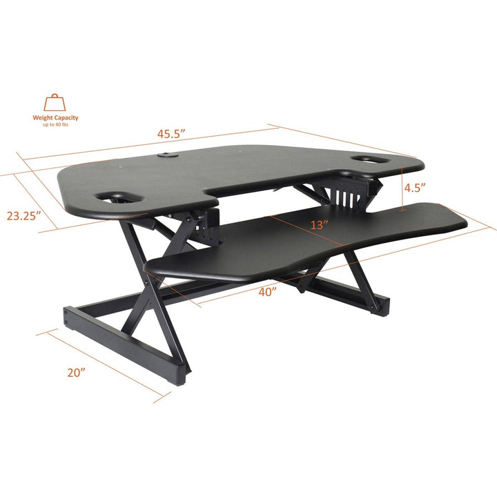 Image of Lorell Corner Desk Riser, Adjustable, 45-3/5"Wx31"Lx18-1/10"H, BK