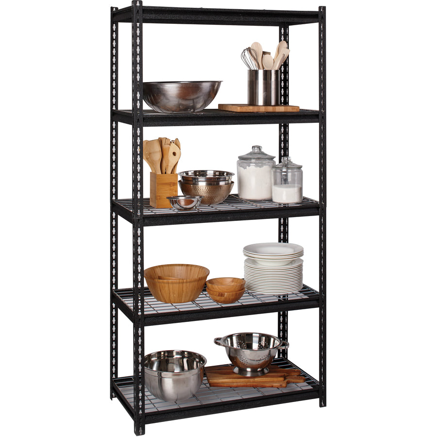 Image of Lorell Shelving, Wire, Boltless, 2300 lb. Cap, 36"x18"x72", Black