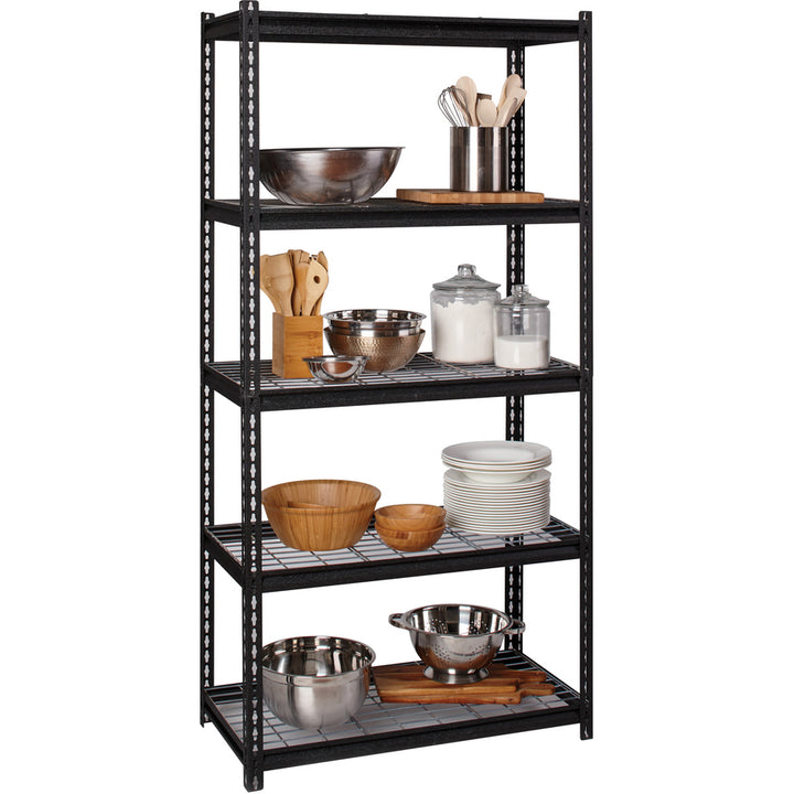 Image of Lorell Shelving, Wire, Boltless, 2300 lb. Cap, 36"x18"x72", Black