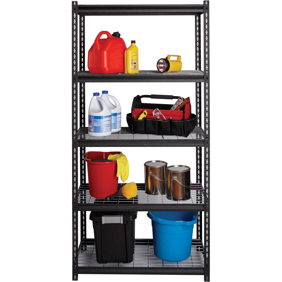 Image of Lorell Shelving, Wire, Boltless, 2300 lb. Cap, 36"x18"x72", Black