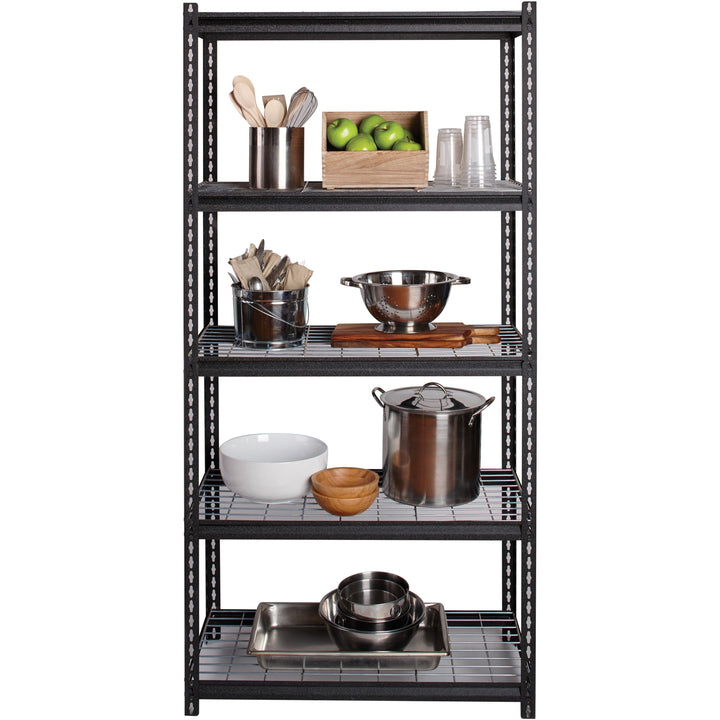Image of Lorell Shelving, Wire, Boltless, 2300 lb. Cap, 36"x18"x72", Black
