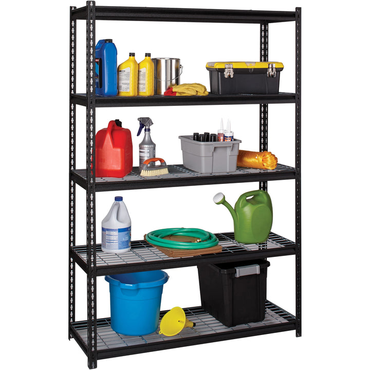 Image of Lorell Shelving, Wire, Boltless, 2300 lb. Cap, 48"x18"x72", Black