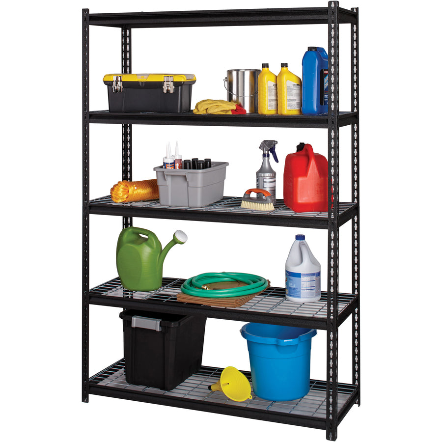 Image of Lorell Shelving, Wire, Boltless, 2300 lb. Cap, 48"x18"x72", Black