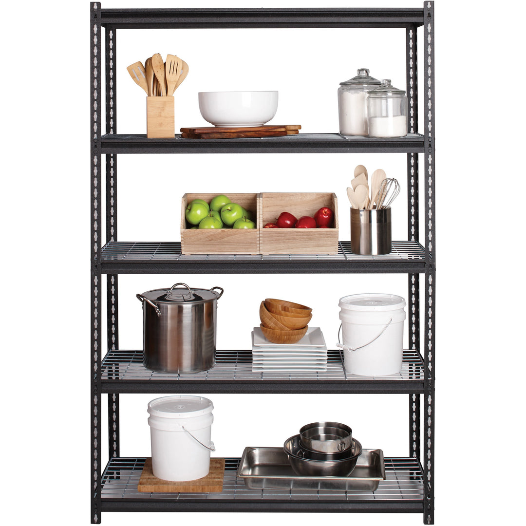 Image of Lorell Shelving, Wire, Boltless, 2300 lb. Cap, 48"x18"x72", Black