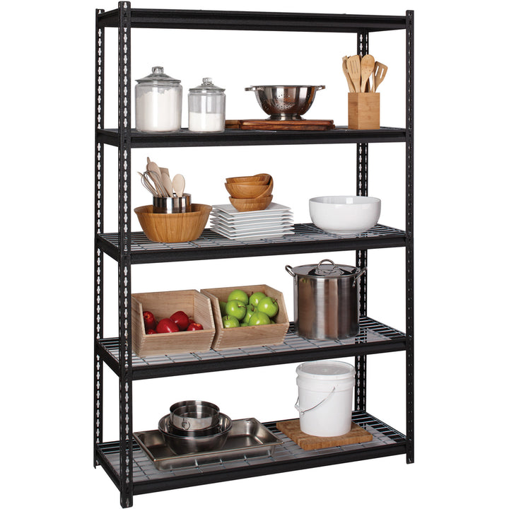 Image of Lorell Shelving, Wire, Boltless, 2300 lb. Cap, 48"x18"x72", Black
