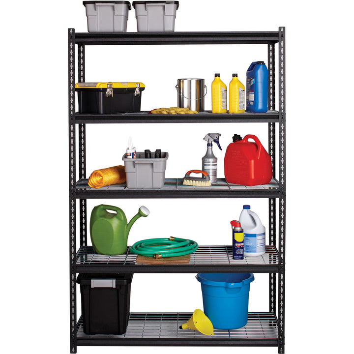 Image of Lorell Shelving, Wire, Boltless, 2300 lb. Cap, 48"x18"x72", Black