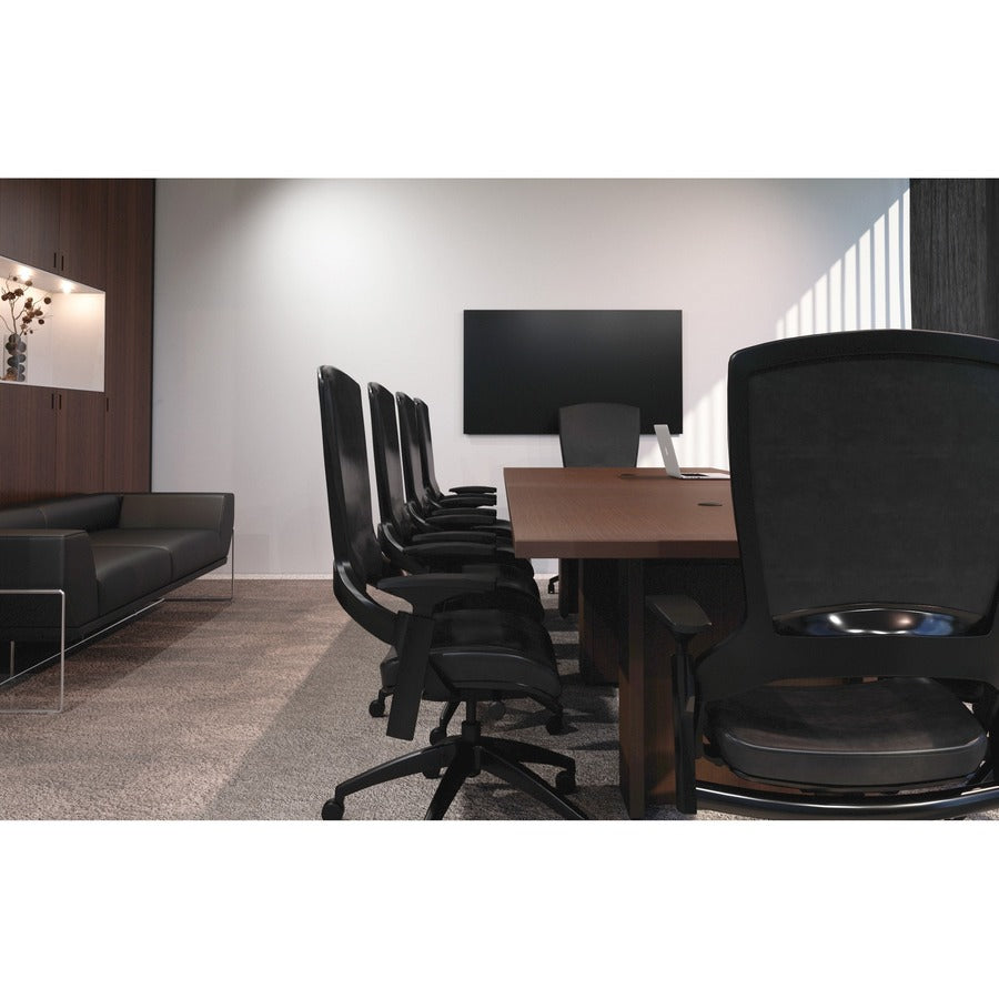 Image of Lorell Base w/Wire Management Door, 24"x8"x28", Mahogany
