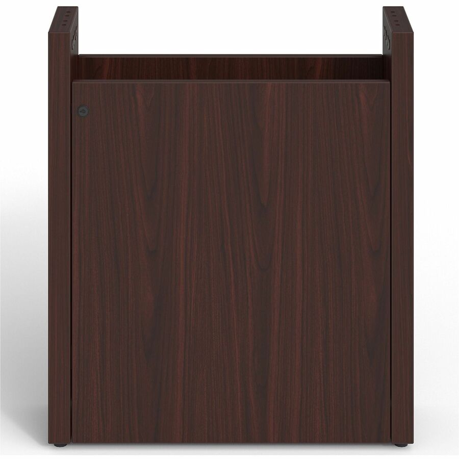 Image of Lorell Base w/Wire Management Door, 24"x8"x28", Mahogany