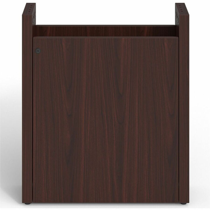 Image of Lorell Base w/Wire Management Door, 24"x8"x28", Mahogany