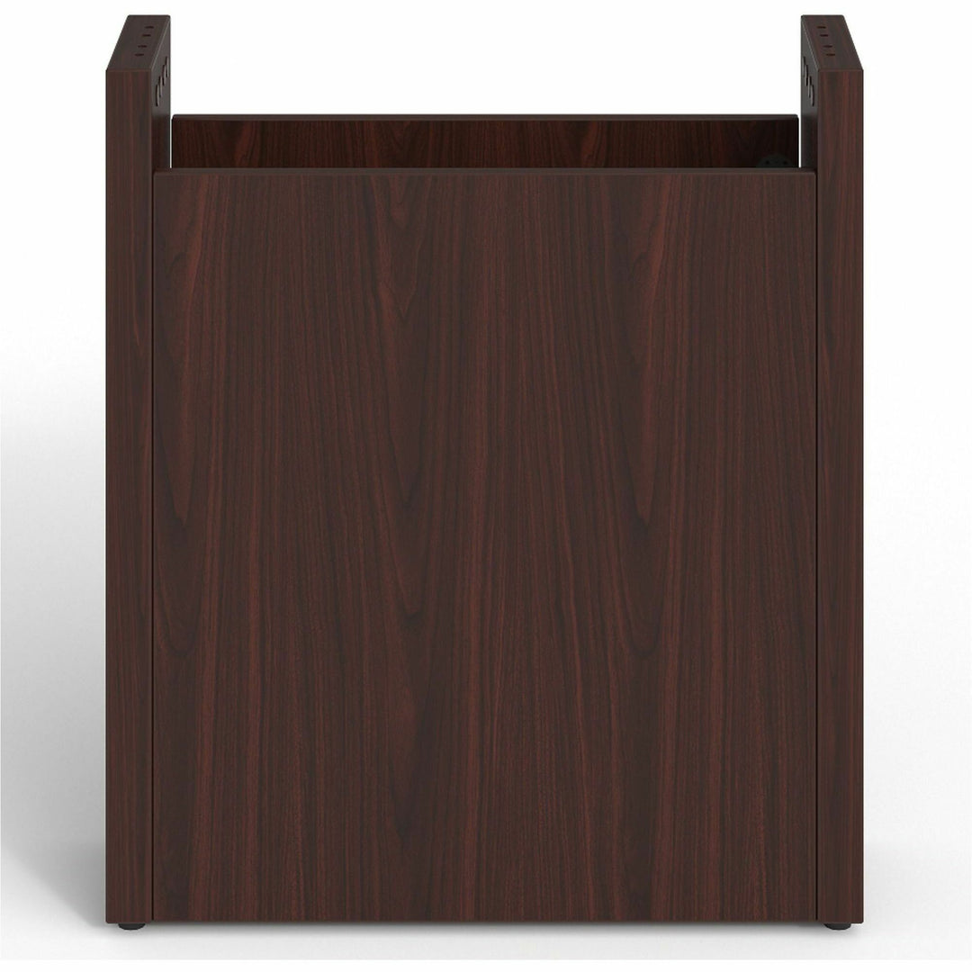 Image of Lorell Base w/Wire Management Door, 24"x8"x28", Mahogany