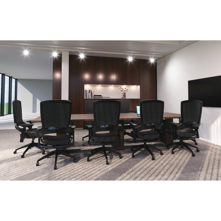 Image of Lorell Tabletop, Half-racetrack, Modular, 60"x48"x1-1/2", Mahogany