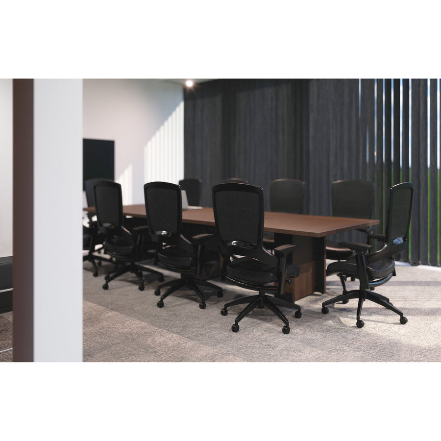 Image of Lorell Tabletop, Half-racetrack, Modular, 72"x48"x1-1/2", Mahogany