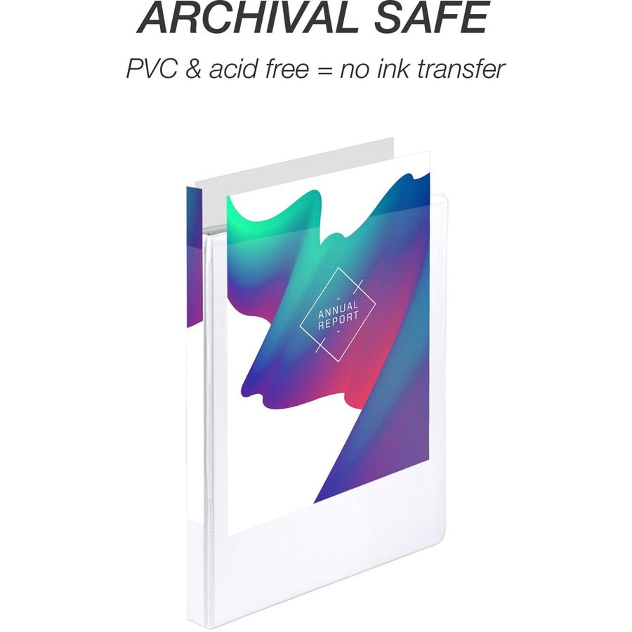 Image of Samsill® Economy Round Ring View Binders, 3 Rings, 0.5" Capacity, 11.5 x 8.5, White, 12/Carton