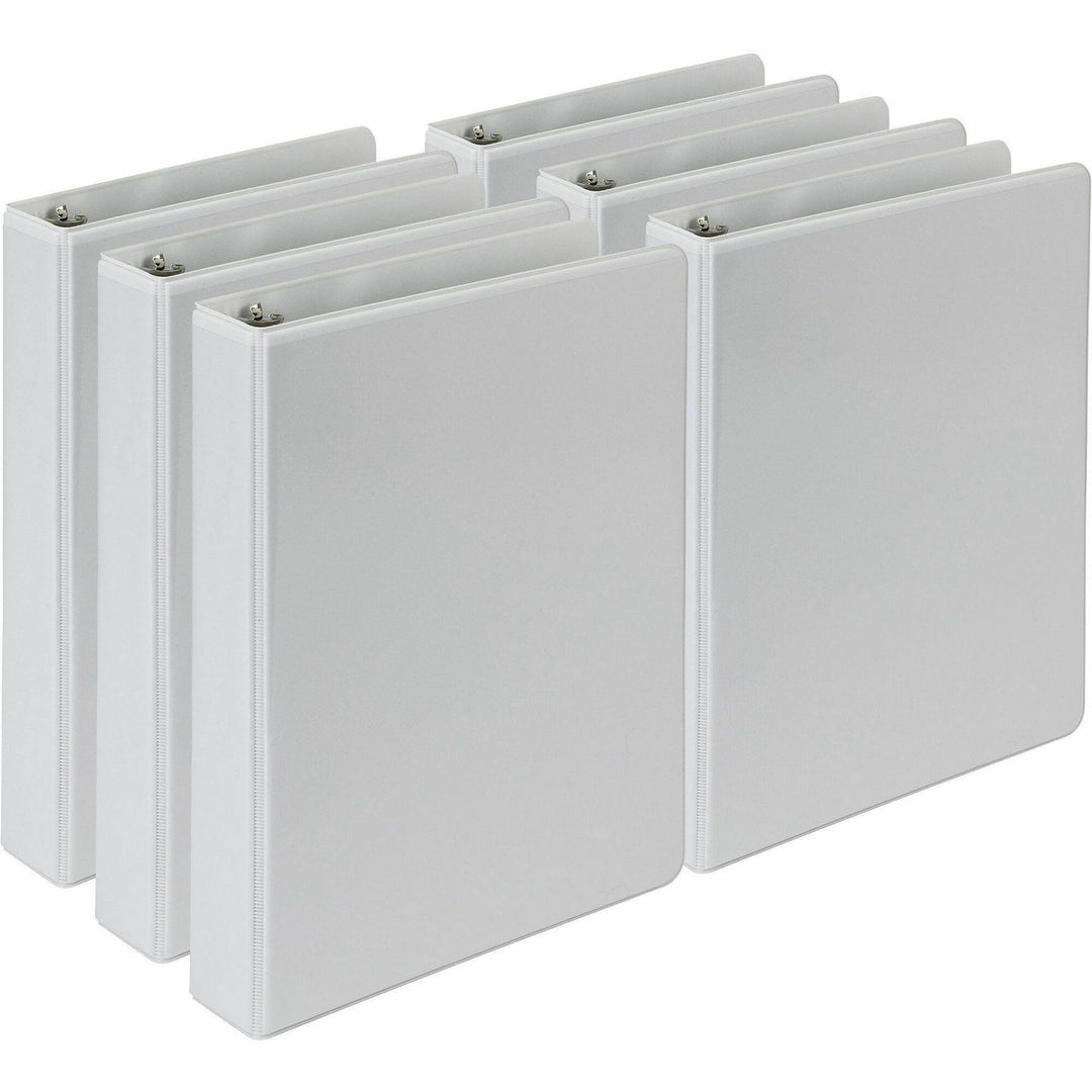 Image of Samsill® Economy Round Ring View Binders, 3 Rings, 1" Capacity, 8.5 x 5.5, White, 6/Carton