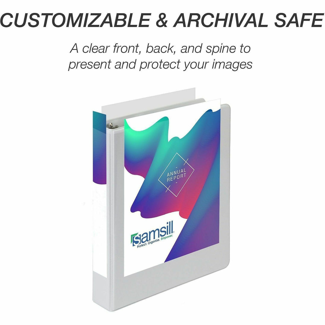 Image of Samsill® Economy Round Ring View Binders, 3 Rings, 1" Capacity, 8.5 x 5.5, White, 6/Carton