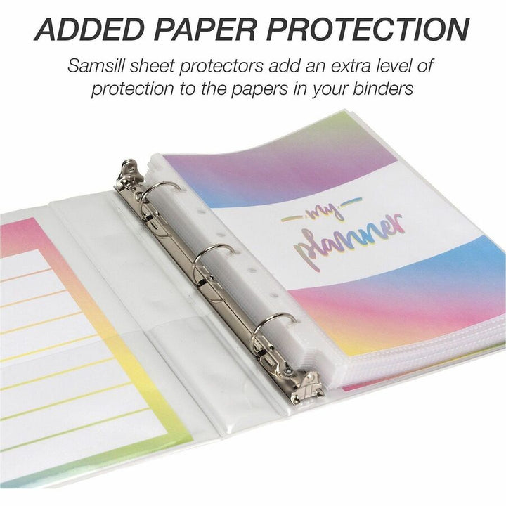 Image of Samsill® Economy Round Ring View Binders, 3 Rings, 1" Capacity, 8.5 x 5.5, White, 6/Carton