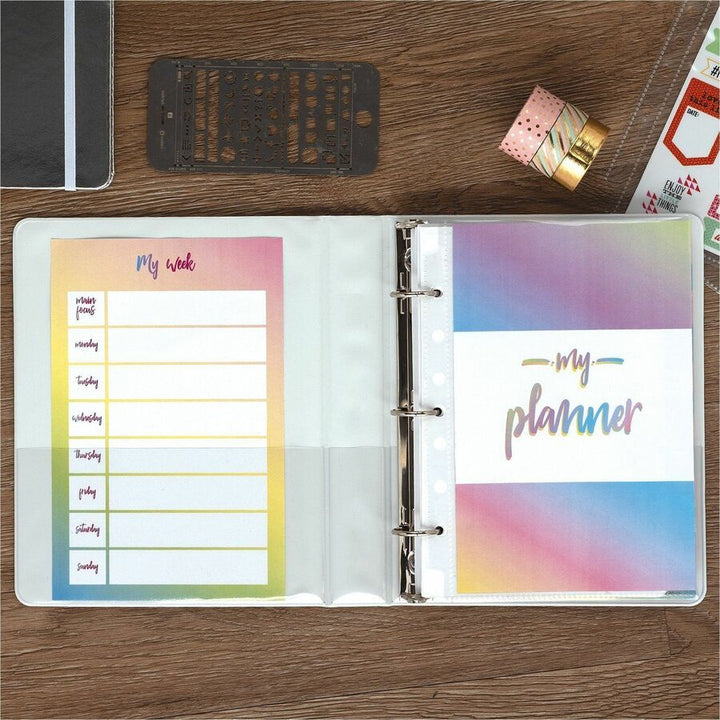 Image of Samsill® Economy Round Ring View Binders, 3 Rings, 1" Capacity, 8.5 x 5.5, White, 6/Carton