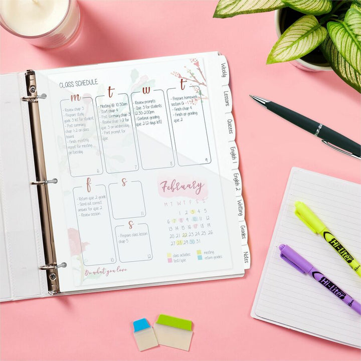 Image of Avery® Write and Erase Durable Plastic Dividers with Straight Pocket, 8-Tab, 11.13 x 9.25, White, 1 Set