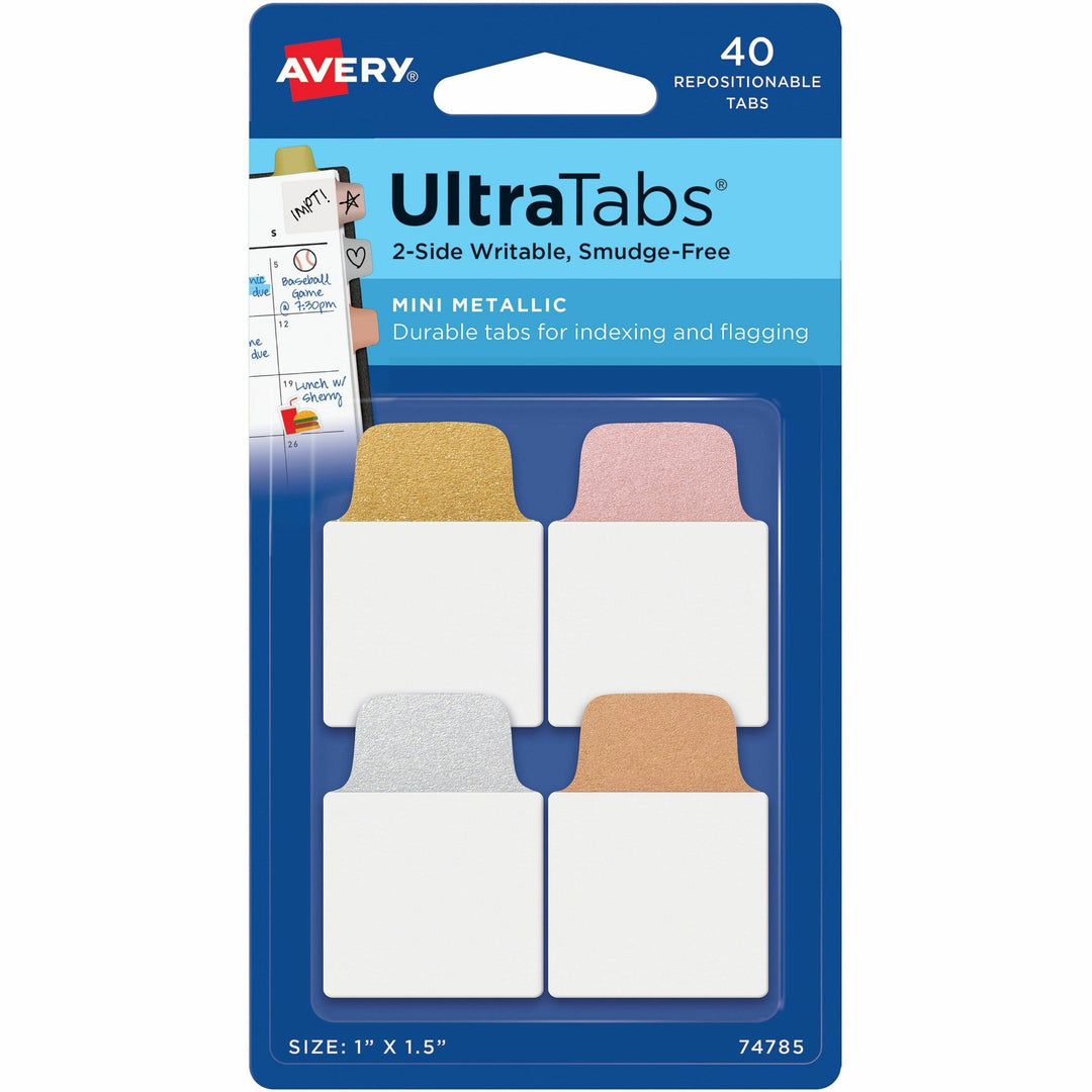 Image of Avery® Tabs, Repositionable, 2-Sided, 1"x1-1/2", 40/PK, AST