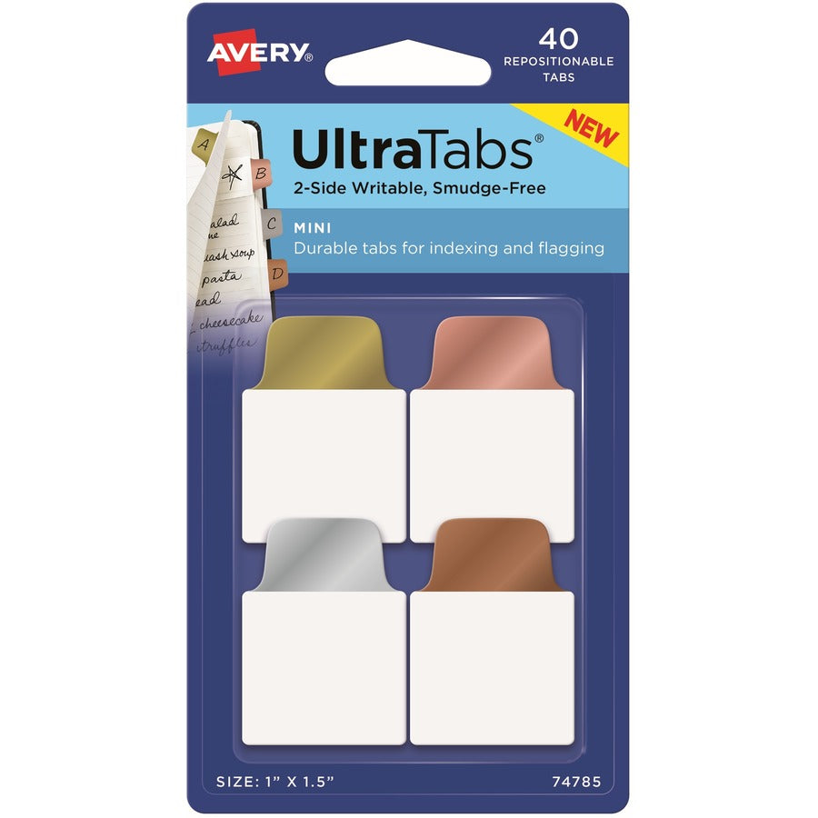 Image of Avery® Tabs, Repositionable, 2-Sided, 1"x1-1/2", 40/PK, AST